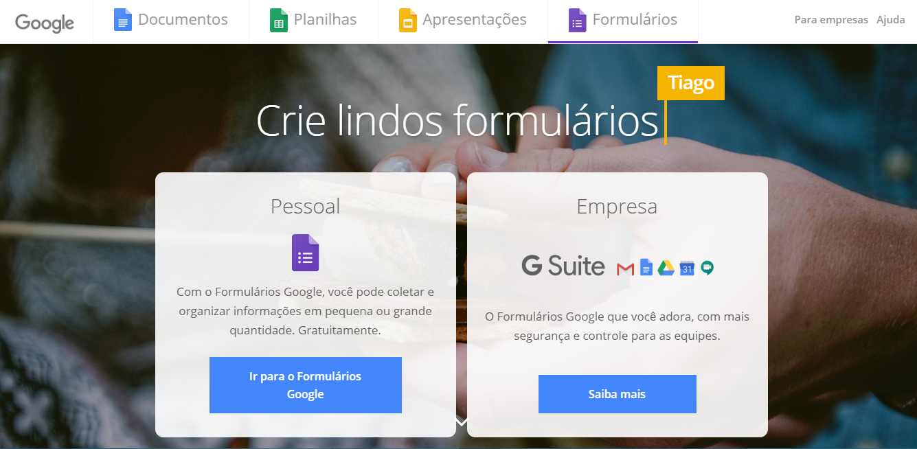 ferramentas organização de eventos- google forms